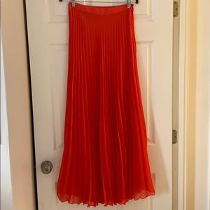 Coral red maxi skirt